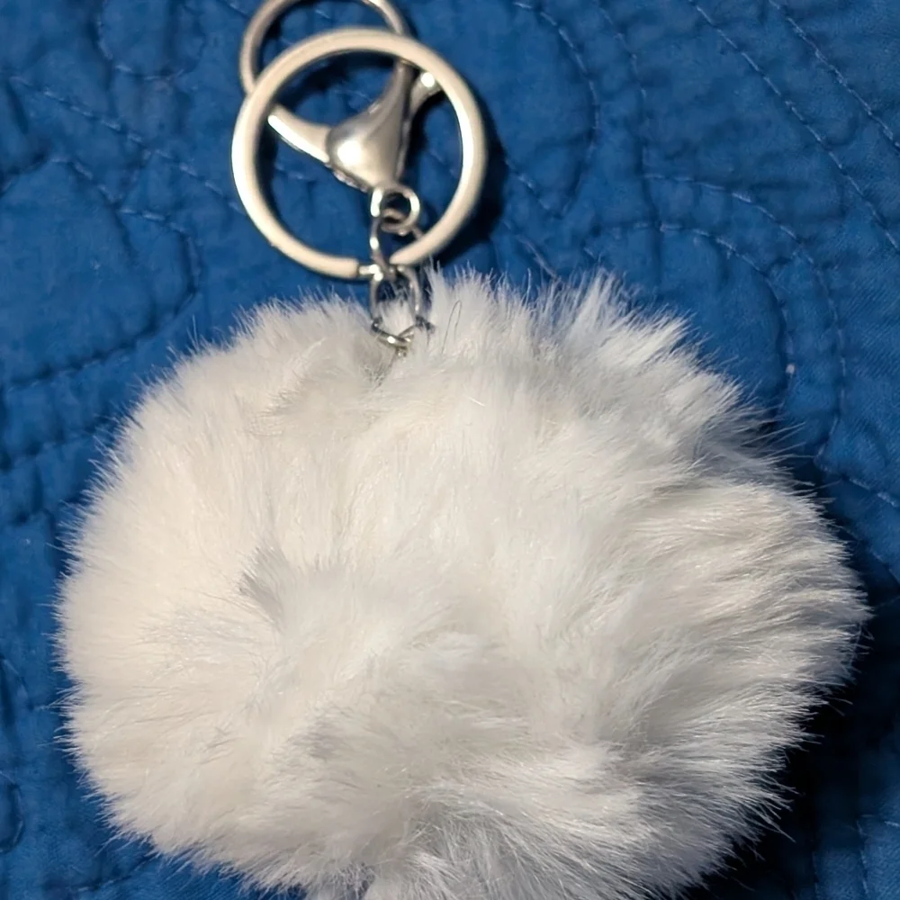 Keychain Or Bag Charm Fluffy White Keychain Accessory